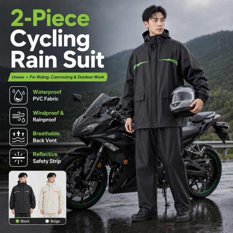 Unisex 2-Piece Waterproof Cycl - огляд і ціна Cycling Commuter Rain Jacket